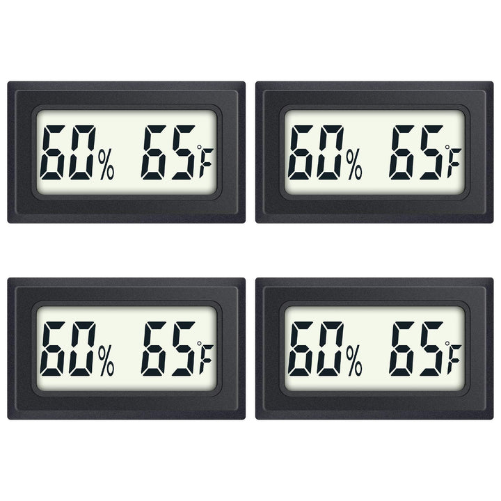 Reptile Thermometer 4-Pack Mini Digital Humidity Temperature Meters Gauge Indoor Hygrometer Thermometer AikTryee wiht  for Humidors Greenhouse Garden Cellar Closet Guitar Case