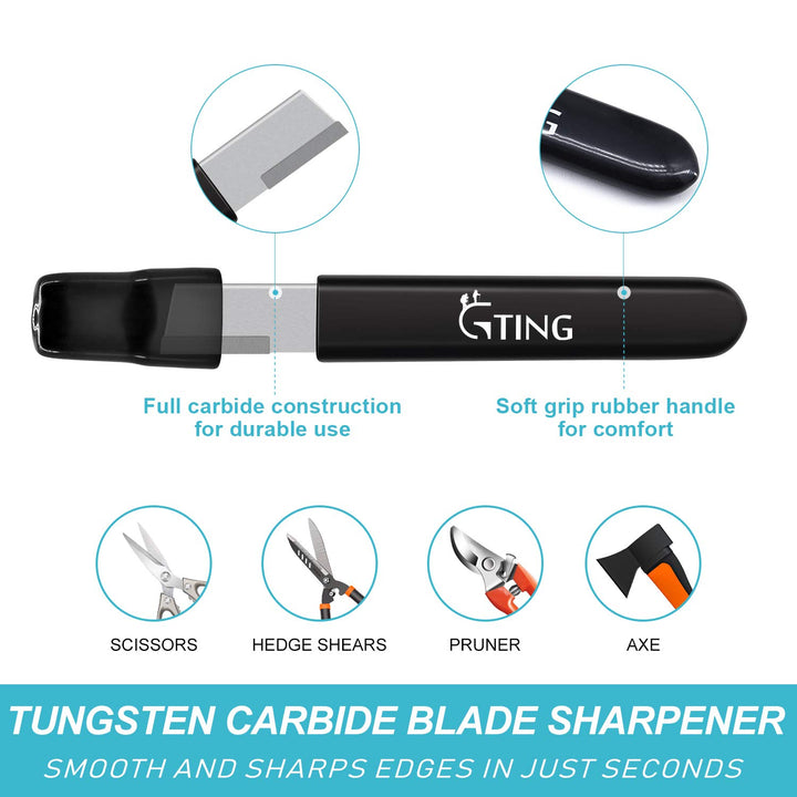12 Inch Diamond Honing Steel, Professional Knife Sharpener Rod Kitchen Diamond Sharpening Rod Stick Tungsten Carbide Sharpener for Honing Knife Blades, Chef Knives, Pruning Shears, Garden Tools