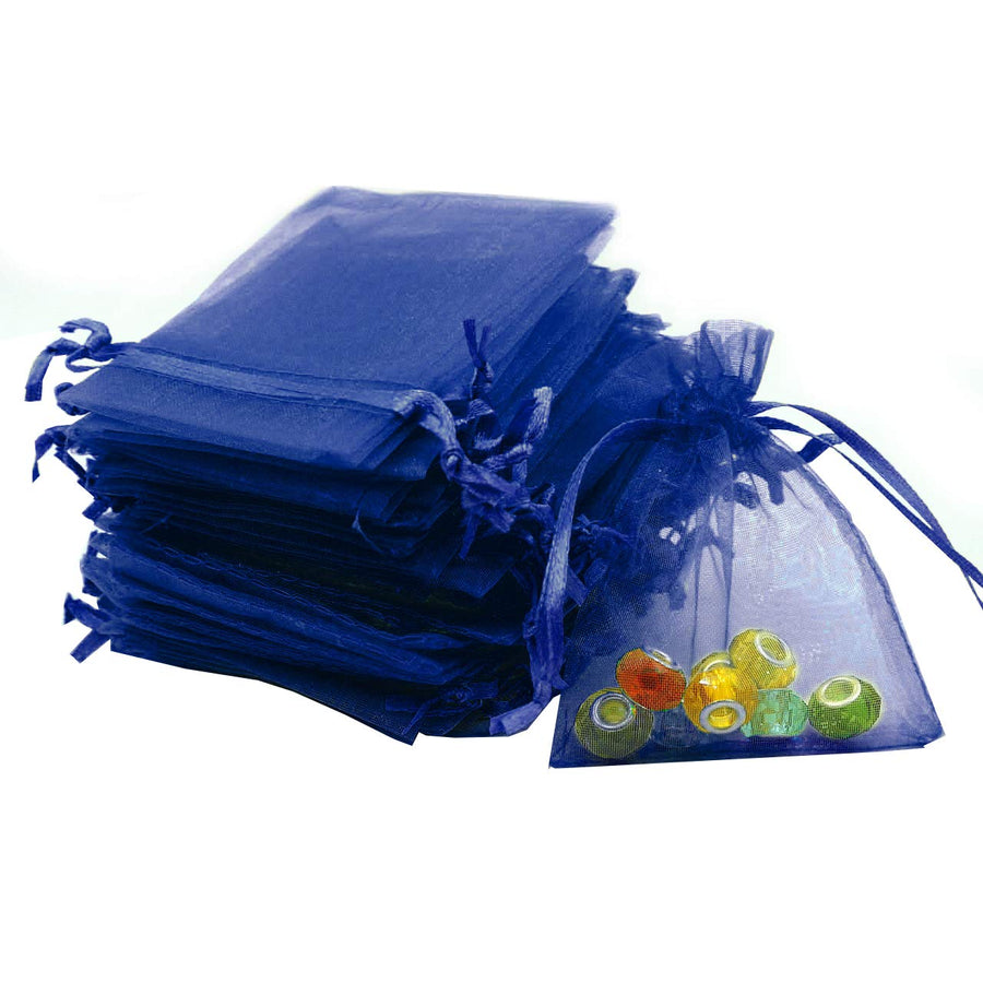 Outdoorfly 100PCS Drawstring Organza Bags 4x6 Sheer Jew