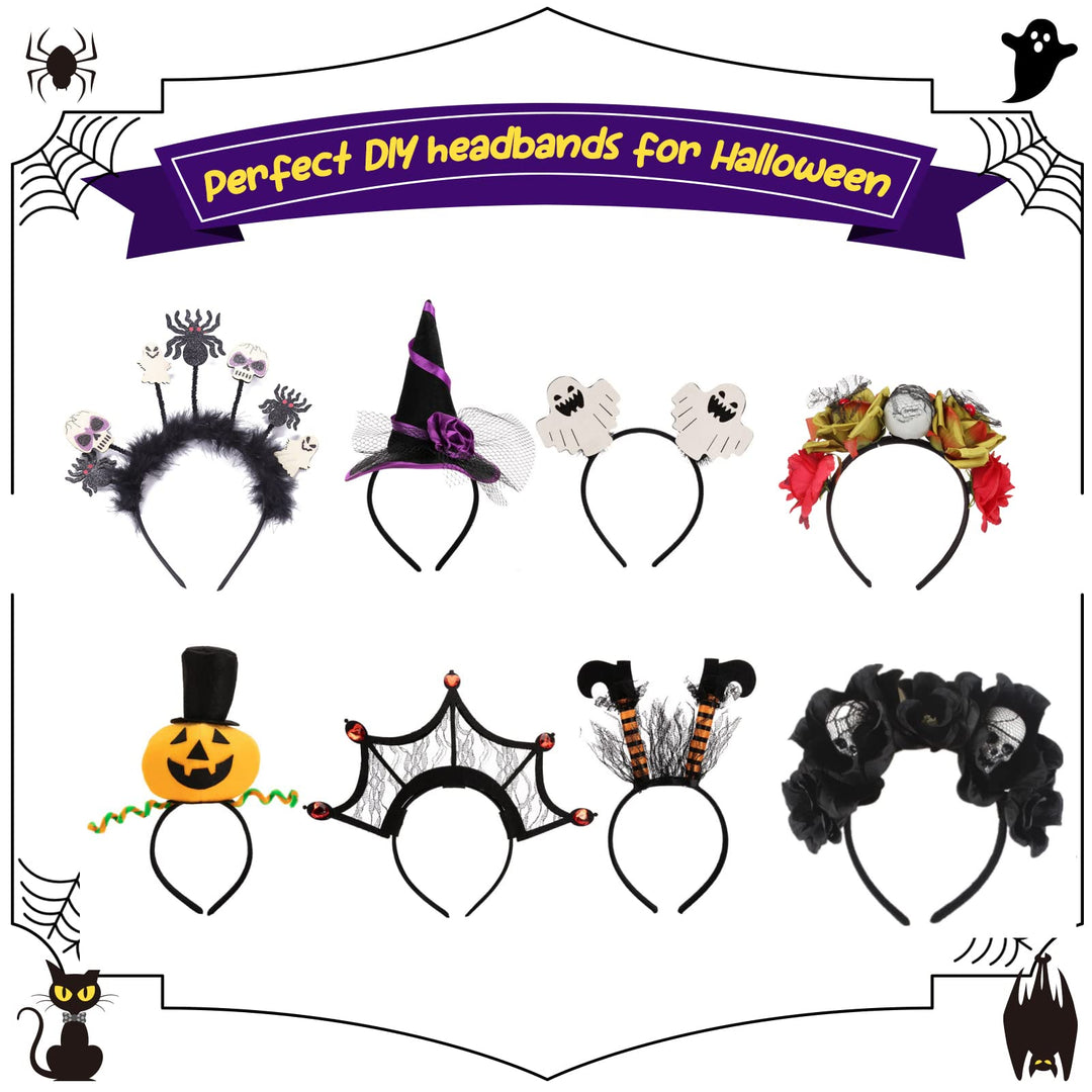 20Pcs Black: Girls&#39; Diy Satin Covered Headbands 1Cm Width 36Cm Circle Size (20Pcs Black)