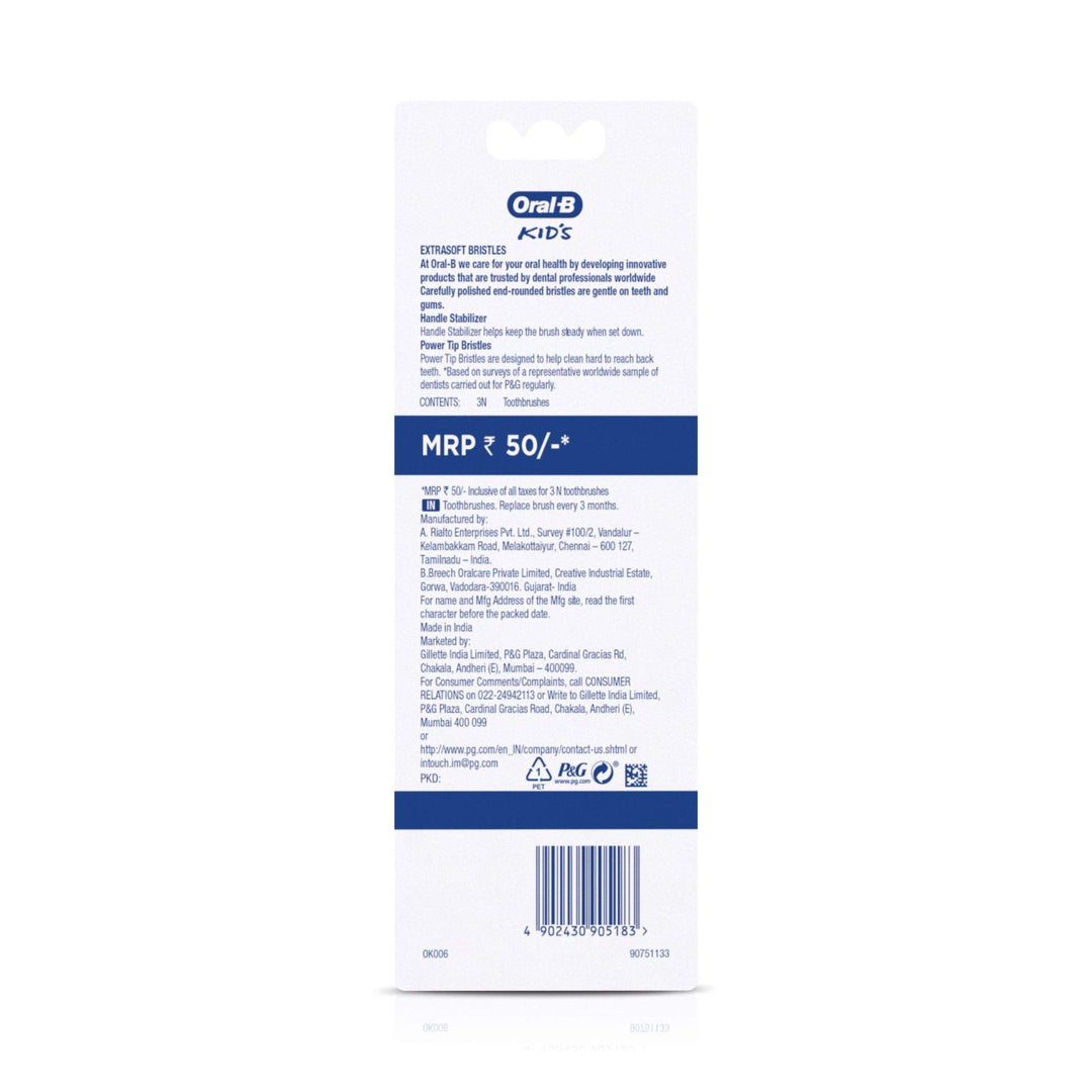 Oral-B Oral B Kids Manual Toothbrush, Extra Soft (,Mult