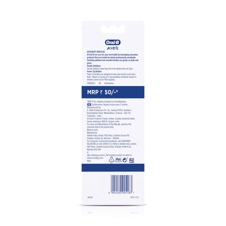 Oral-B Oral B Kids Manual Toothbrush, Extra Soft (,Mult
