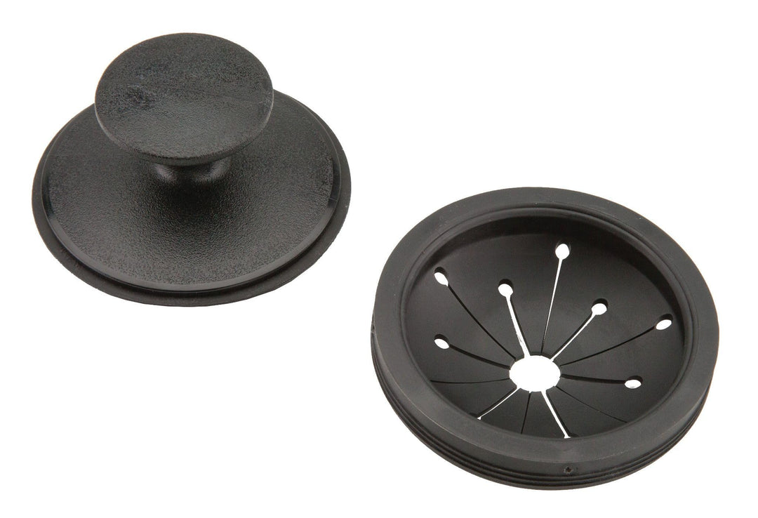 Black Disposer EZ Mount Garbage Disposal Stopper and Splash Guard for Sink Drain, 1025