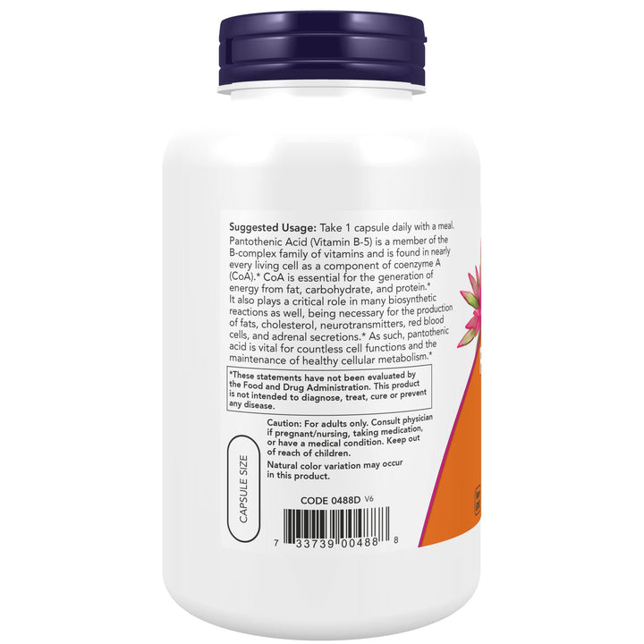NOW Foods Supplements,Pantothenic Acid (Vitamin B-5) 50