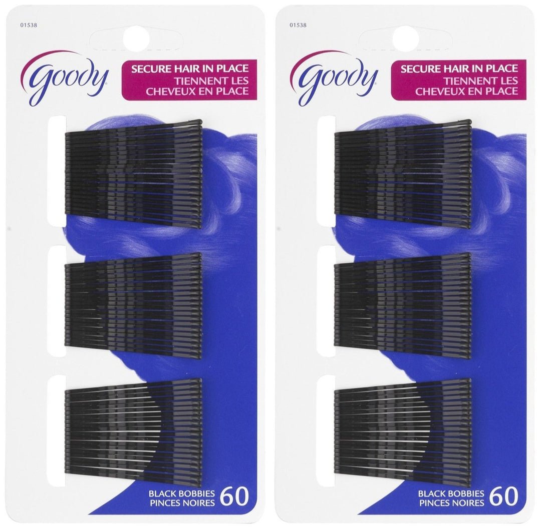 Goody Bobby Pins, 2 Black, 60 ct, 2 pk