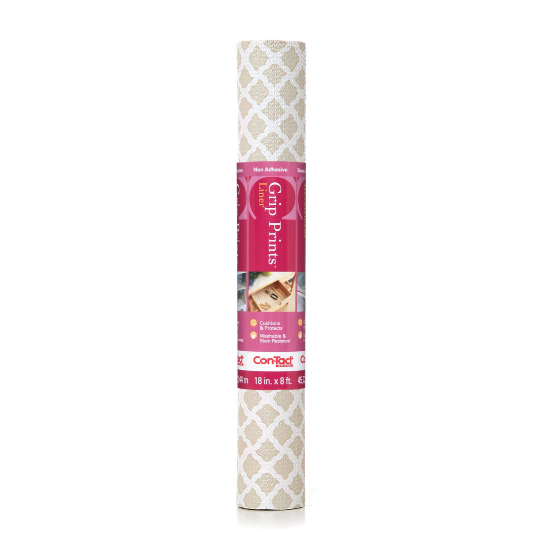 Brand Grip Prints Shelf Liner, Durable and Non-Adhesive Liners, Non-Slip Drawer and Cabinet Liner, 18 x 4&#39;, Talisman Pale Gray, Pack of 1 Roll