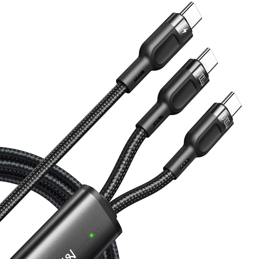 PD 100W/5A USB C Cable, Universal 2 in 1 Multi Charging Cable 4Ft 5A Type C Fast Charging Nylon Braided Cord Compatible with iPad/Phone/Tablets/Switch/GalaxyS21/S20,Mate 40/30 and More (Black)