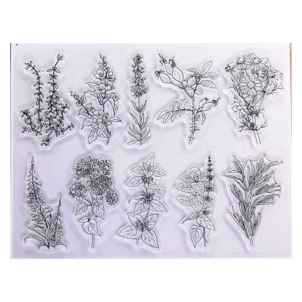 Flowers Leaves Clear Stamps for Card Making Decoration and DIY Scrapbooking 21040807