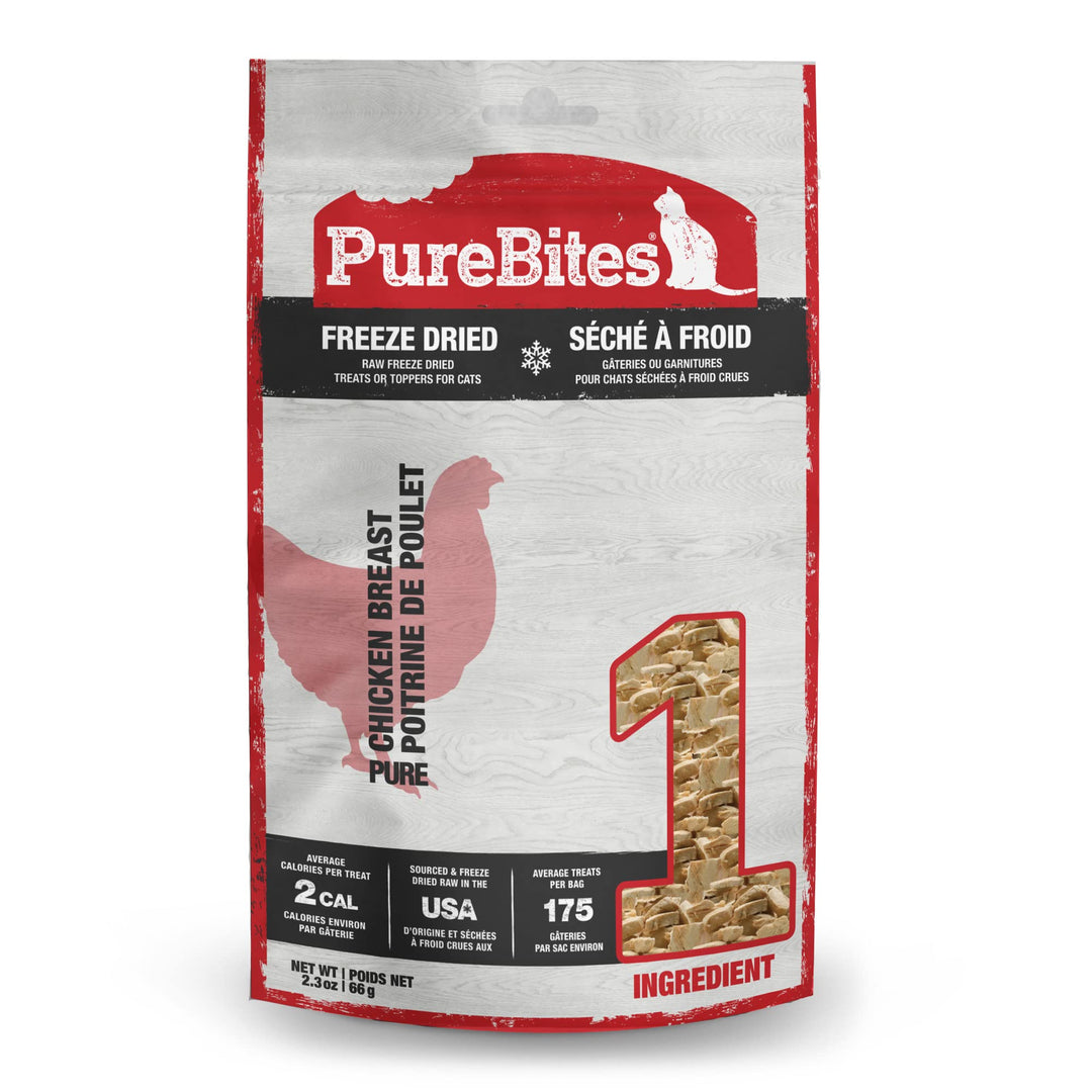 Chicken Freeze Dried Cat Treats, 1 Ingredient, Made in USA, 2.3oz