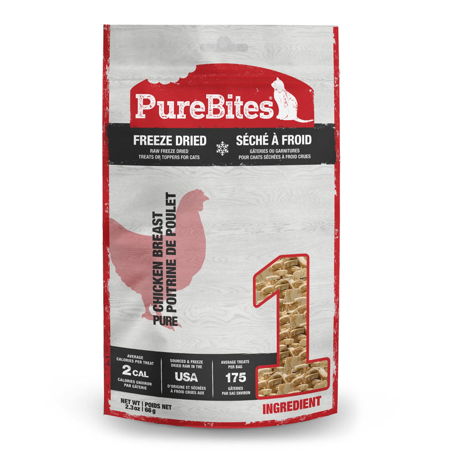 Chicken Freeze Dried Cat Treats, 1 Ingredient, Made in USA, 2.3oz