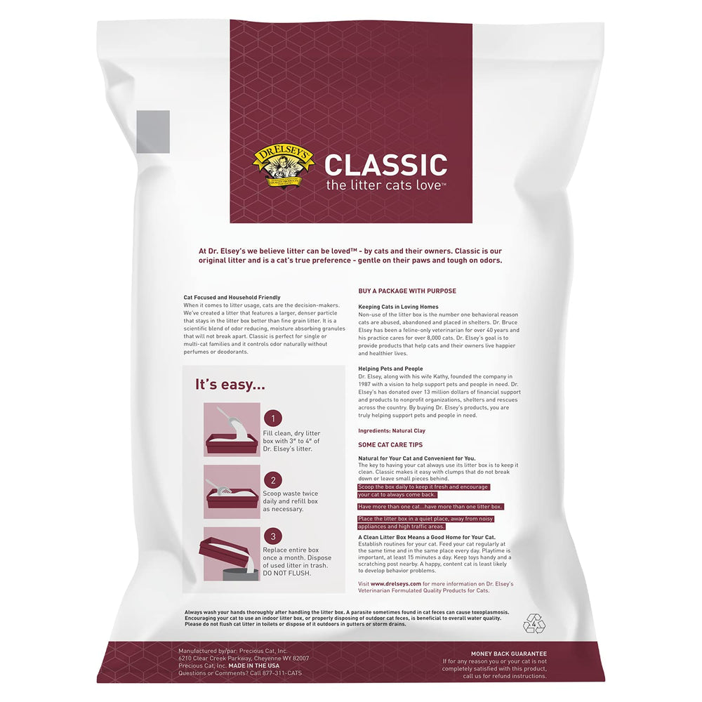 Cat Litter - Unscented Cat Litter w/ Natural Ingredients - Low Dust Superior Odor Control Cat Litter - Hard Clumping Moisture Absorbing Clay Multi Cat Litter (For Adult Cats - 18lbs)