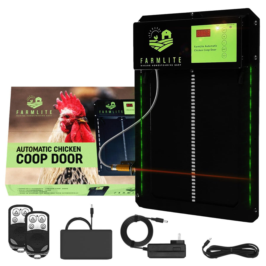 Automatic Chicken Coop Door Opener | Non-Battery Powered Automatic Chicken Door (Dark Black, Opening Size (8.5 Width x 13 Height))