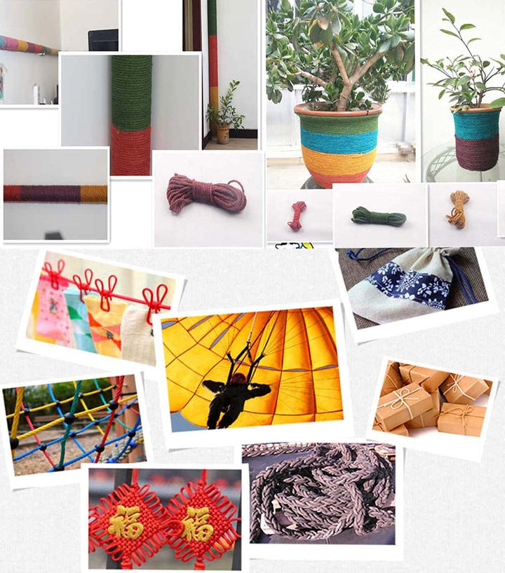 Natural Jute Rope, 1/4 Inch by 65 Feet Jute Twine Rope for Arts Crafts Christmas Decoration, Purple