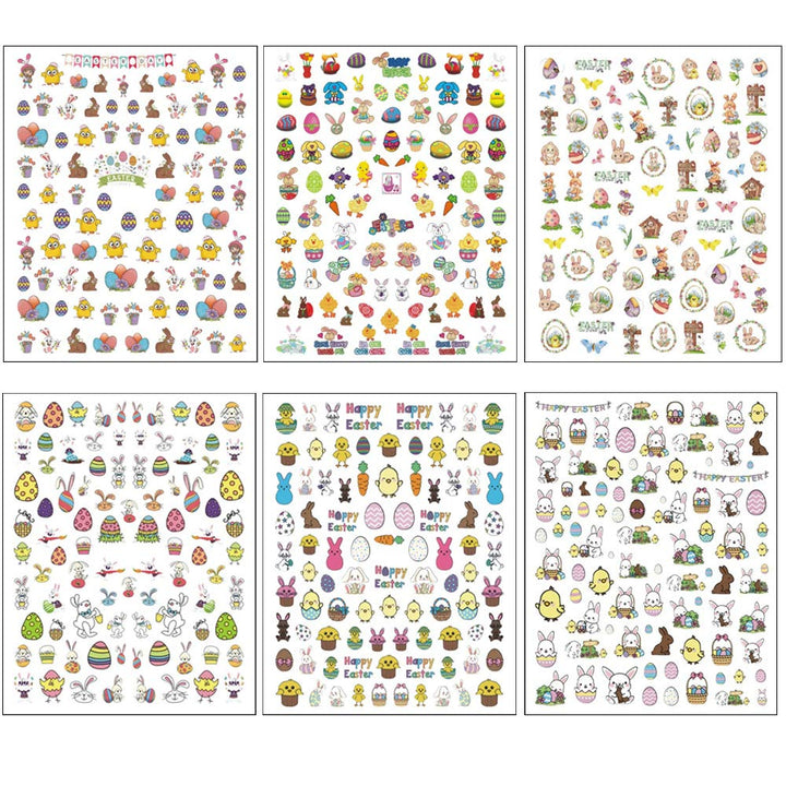3D Easter Nail Art Stickers Bunny Nail Decals Nail Supplies Cute Rabbits Hare Easter Egg Chick Flowers Design Self Adhesive Nail Stickers for Acrylic Nail Decorations Easter Party Favors 10 Sheets