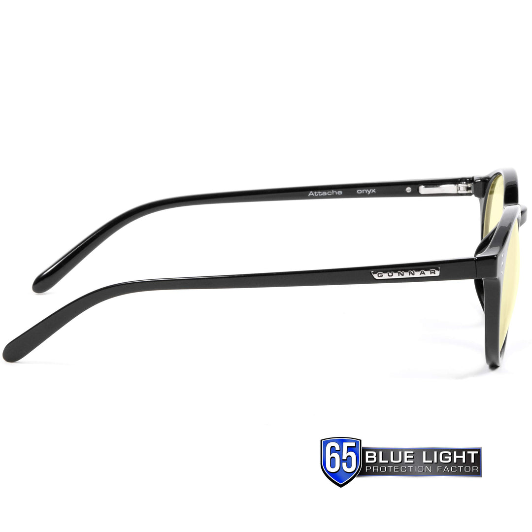 GUNNAR - Premium Gaming and Computer Glasses - Blocks 65% Blue Light - Attaché, Onyx, Amber Tint