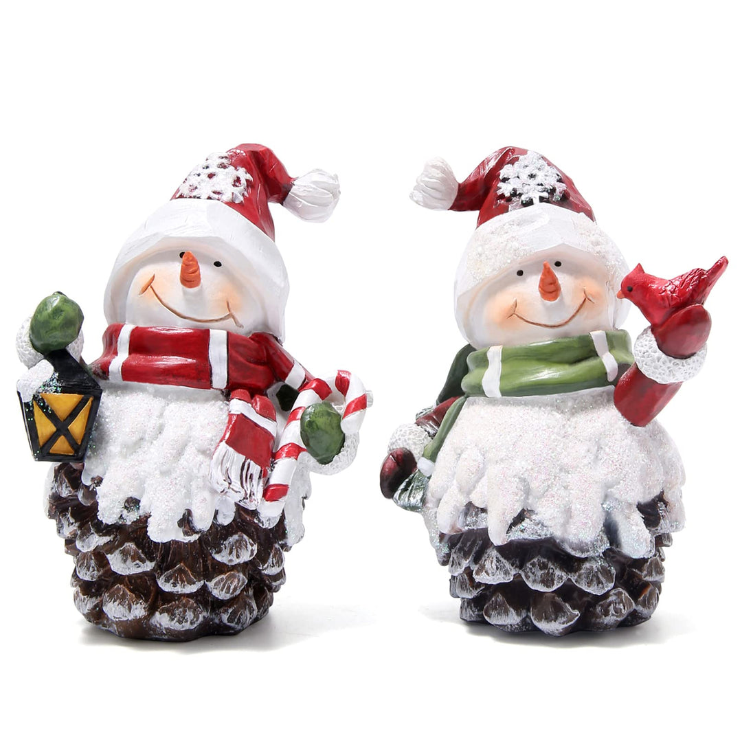 Christmas Snowman Decorations Indoor Home Decor Christmas Snowman Figurines Table Decorations Cute Christmas Snowman Gifts Handmade Resin Winter Indoor Decorations