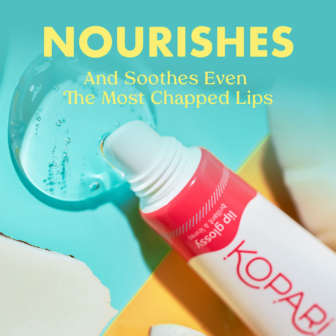 Coconut Lip Glossy - Clear - Hydrating and Moisturizing, Vitamin E and Shea Butter With 100% Organic Coconut Oil, Non GMO, Vegan Sulfate Free 0.35 Oz