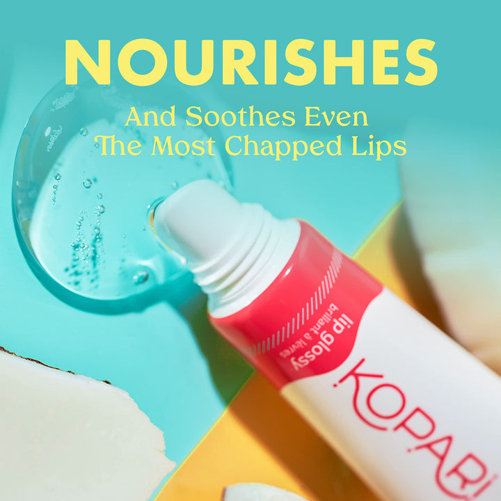 Coconut Lip Glossy - Clear - Hydrating and Moisturizing, Vitamin E and Shea Butter With 100% Organic Coconut Oil, Non GMO, Vegan Sulfate Free 0.35 Oz
