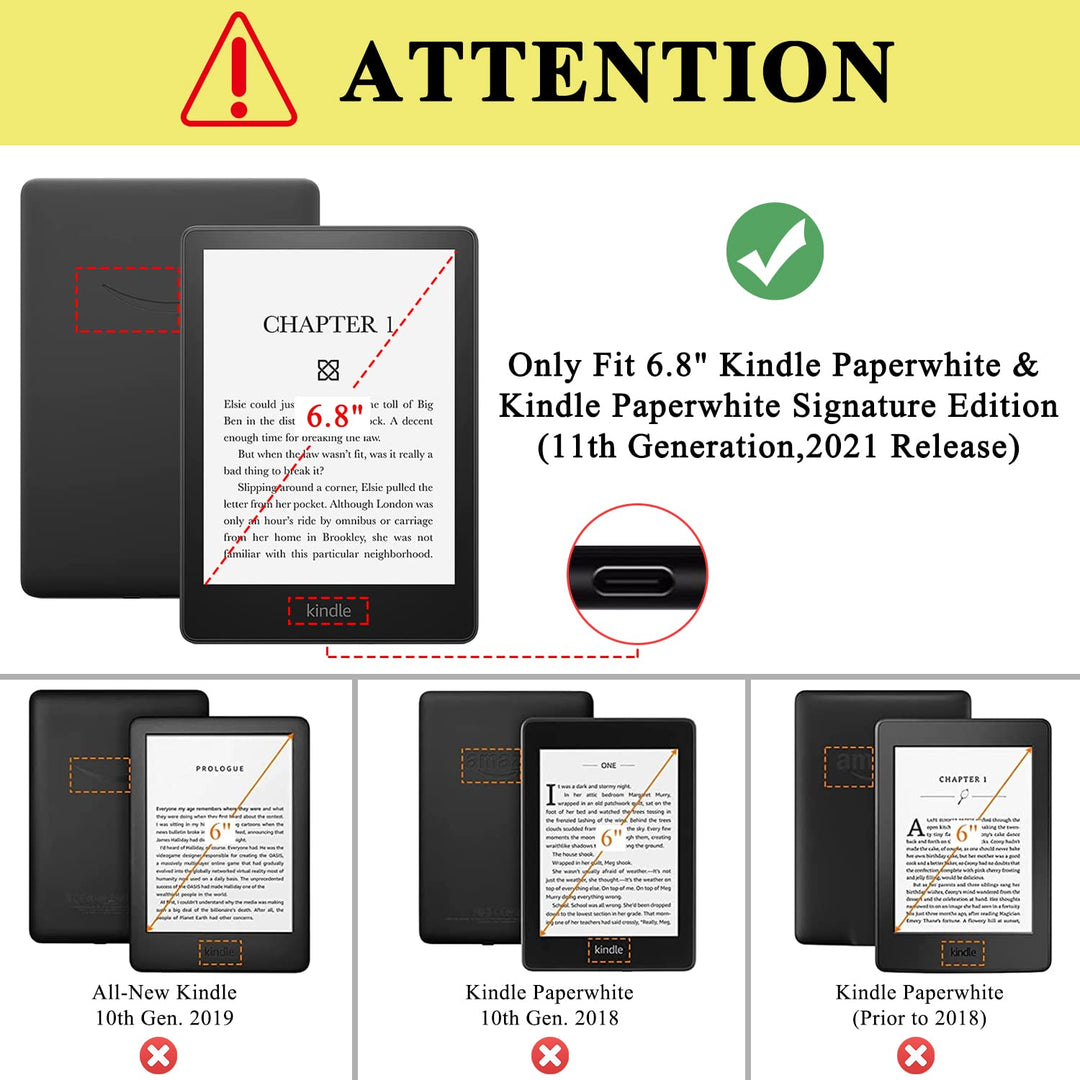 Case for All-New Kindle Paperwhite,(Only Fit 11th Generation-2021 Release),Premium Slim Folio Cover with Auto Wake/Sleep for Kindle Paperwhite &amp; Signature Edition 6.8 E-Reader,Black