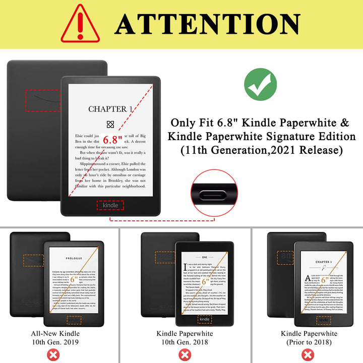 Case for All-New Kindle Paperwhite,(Only Fit 11th Generation-2021 Release),Premium Slim Folio Cover with Auto Wake/Sleep for Kindle Paperwhite &amp; Signature Edition 6.8 E-Reader,Black