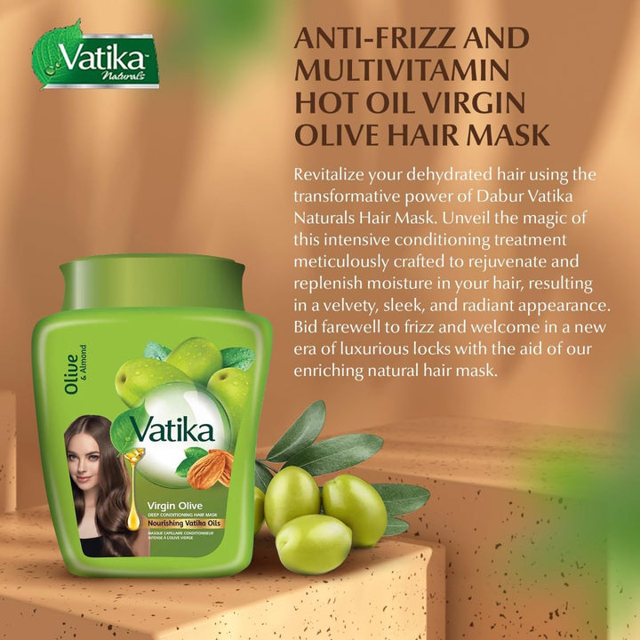Dabur Vatika Deep Conditioning (Olive) Hair Mask (For Dry, Dull &amp; Lifeless Hair) 500g