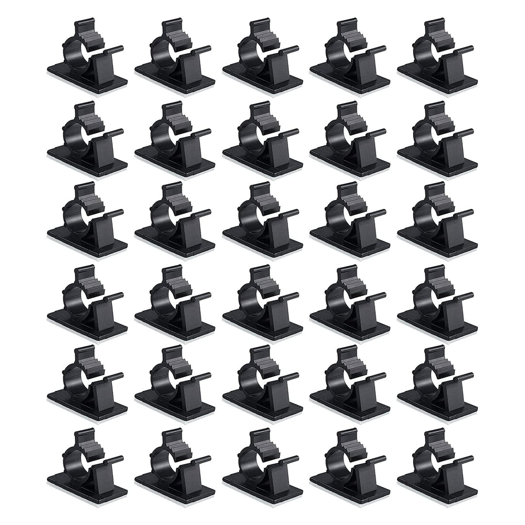 30 Pcs Black Clips Self Adhesive Backed Nylon Wire Adjustable Cable Clips Adhesive Cable Management Drop Wire Holder