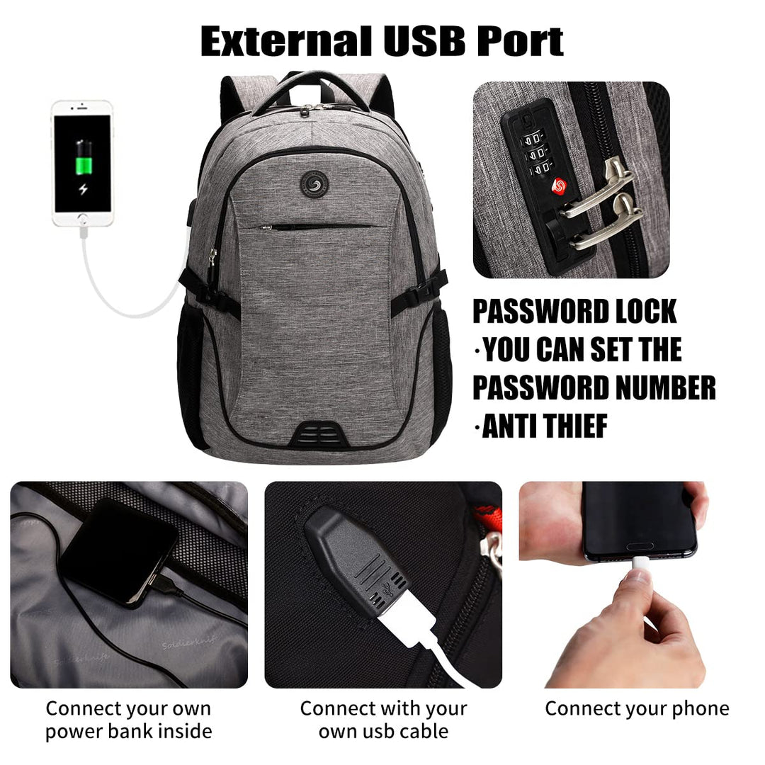 SHRRADOO Travel Laptop Backpack, Business Anti Theft Sl