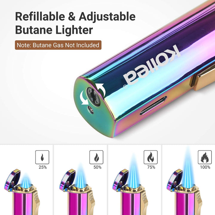 Kollea Torch Lighter, Triple Jet Butane Lighter Refilla