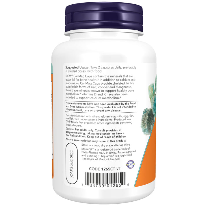 NOW Supplements, Cal-Mag with Zinc, Copper, Manganese a