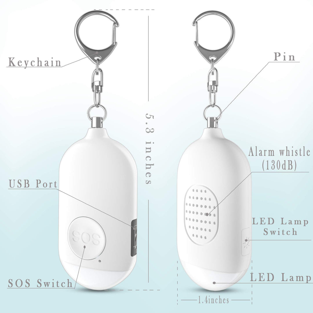 Safesound Personal Alarm Siren Song 1-Pack - 130dB Self Defense Alarm Keychain with Emergency LED Flashlight - Security Personal Protection Devices for Women Girls Kids and Elderly