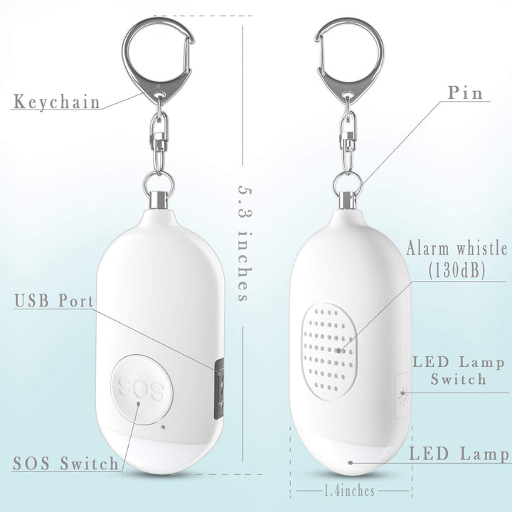 Safesound Personal Alarm Siren Song 1-Pack - 130dB Self Defense Alarm Keychain with Emergency LED Flashlight - Security Personal Protection Devices for Women Girls Kids and Elderly