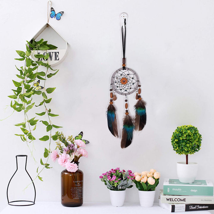 Feather Dream Catcher Car Interior Rearview Pendant, Small Dream Catchers Car Charm for Car Hanging Decorations