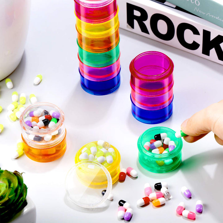 Sieral 7 Day Stackable Pill Organizer Case Vitamin Hold