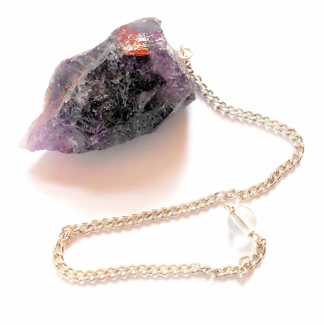 Raw Amethyst Gemstone Pendulum