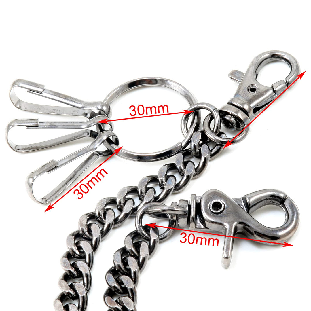 Basic Strong Leash Biker Trucker Key Jean Wallet Chain (17) BLACK CS146