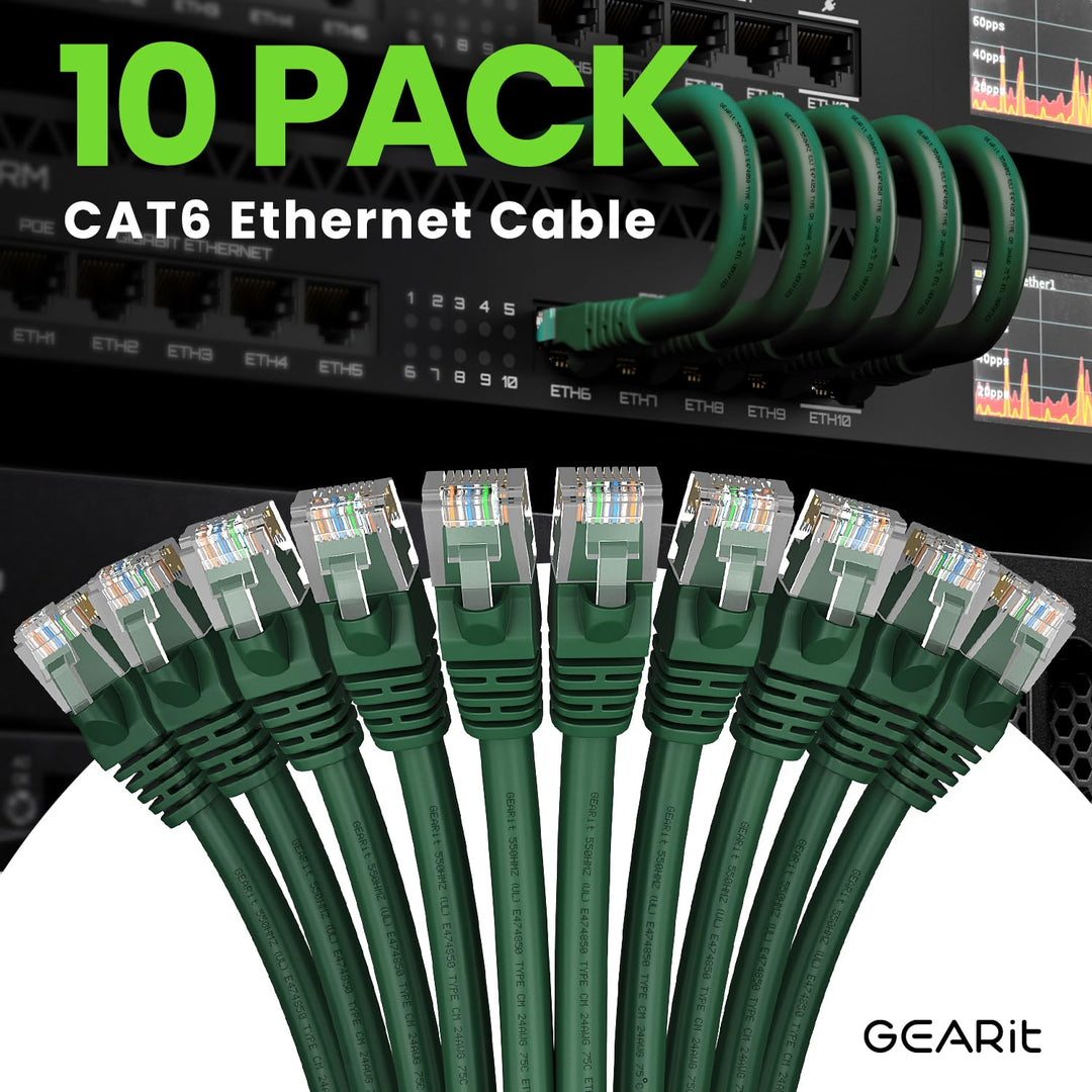 GearIT Cat 6 Ethernet Cable Cat 6 Patch Cable, Cat 6 Ca