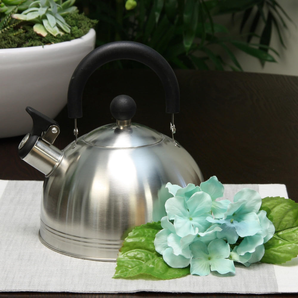 Carterton Stainless Steel Whistling Tea Kettle, 1.5-Quart, Mirror Polish