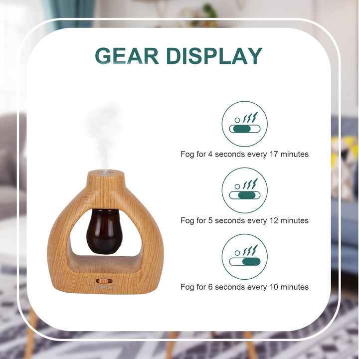Waterless Essentil Oil Diffuser Set - Cordless Diffuser 3 Timer Settings Battery Operated for Bedroom Yoga Studio Bathroom Pet Room