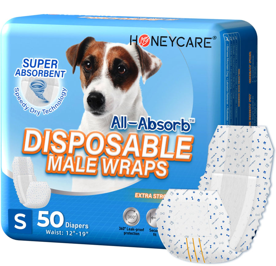 All-Absorb A26 Male Dog Wrap, 50 Count, Small