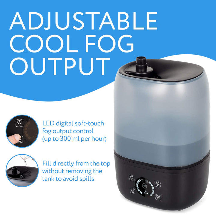 Evergreen Pet Supplies Reptile Humidifier/Fogger - 4L Tank - NEW Digital Timer - Add Water From Top! For Reptiles/Amphibians/Herps - Compatible with All Terrariums and Enclosures