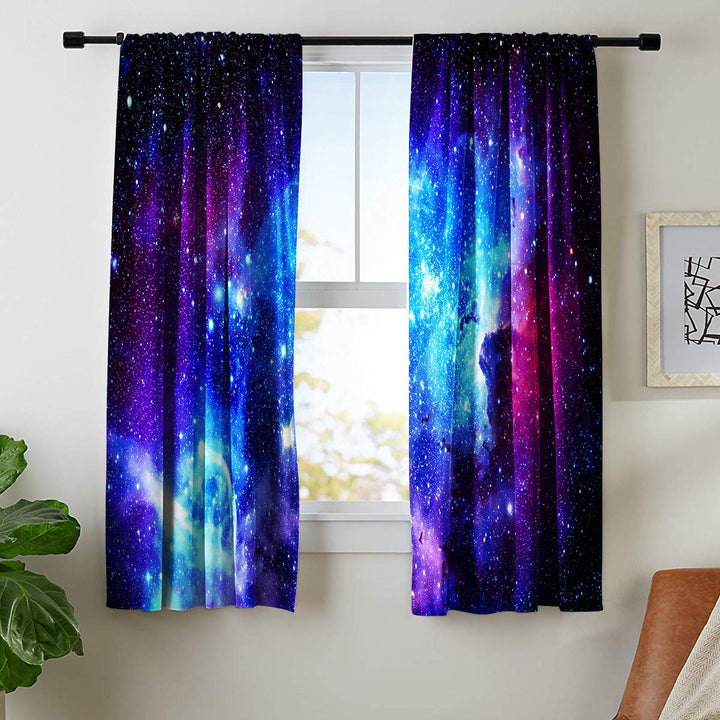 Riyidecor Galaxy Outer Space Nebula Curtains (2 Panels 
