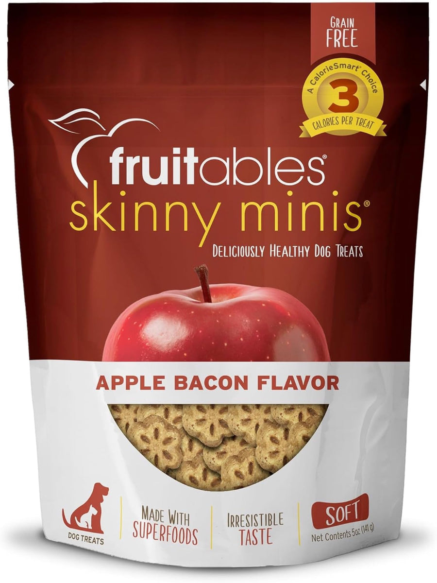 Skinny Mini Dog Treats, Healthy Sweet Potato Treat for Dogs, Low Calorie & Delicious, Puppy Training, Free of Wheat, Corn and Soy, Made in the USA, Bacon and Apple Flavor, 5oz