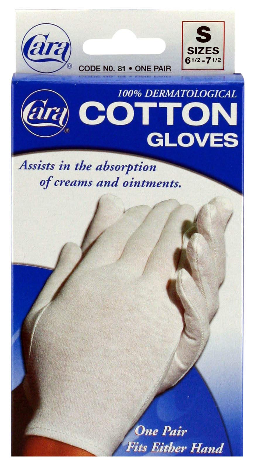 Dermatological Cotton Gloves-Ladies Small, Cara 81-1 Pair