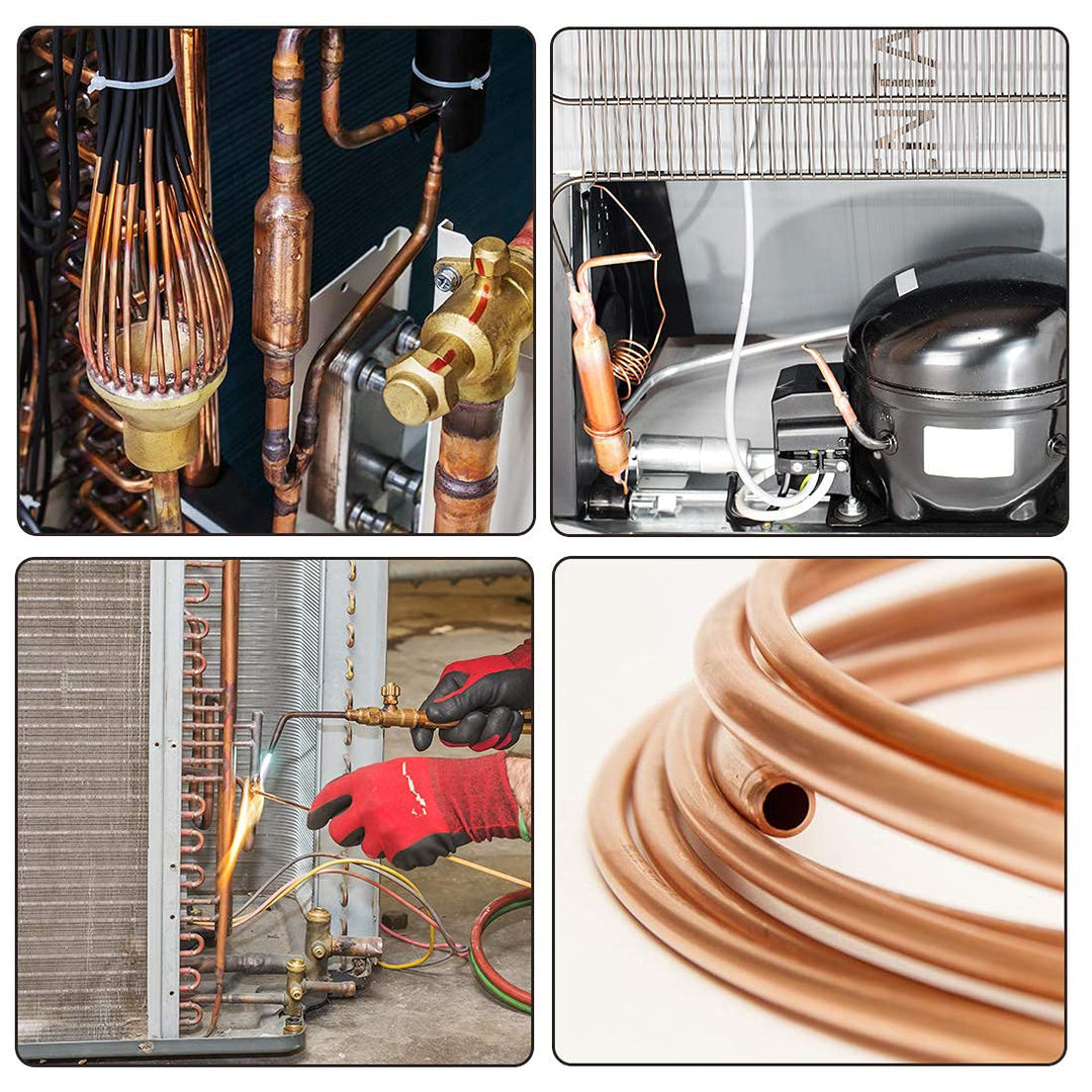 2 Meter 6.5Ft Refrigeration Capillary Pipe Tubing OD 3mm x ID 2mm Copper Tubing Coil Tube, Copper