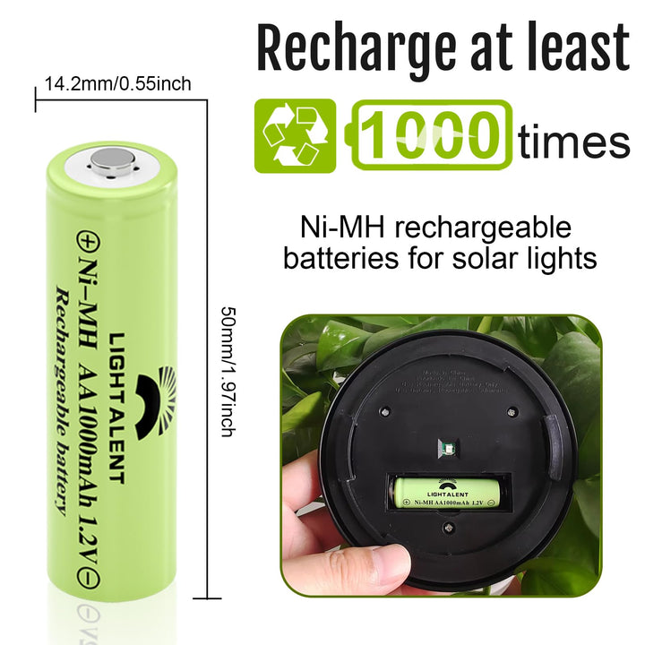 Lightalent Ni-MH AA Rechargeable Batteries, Double A Hi