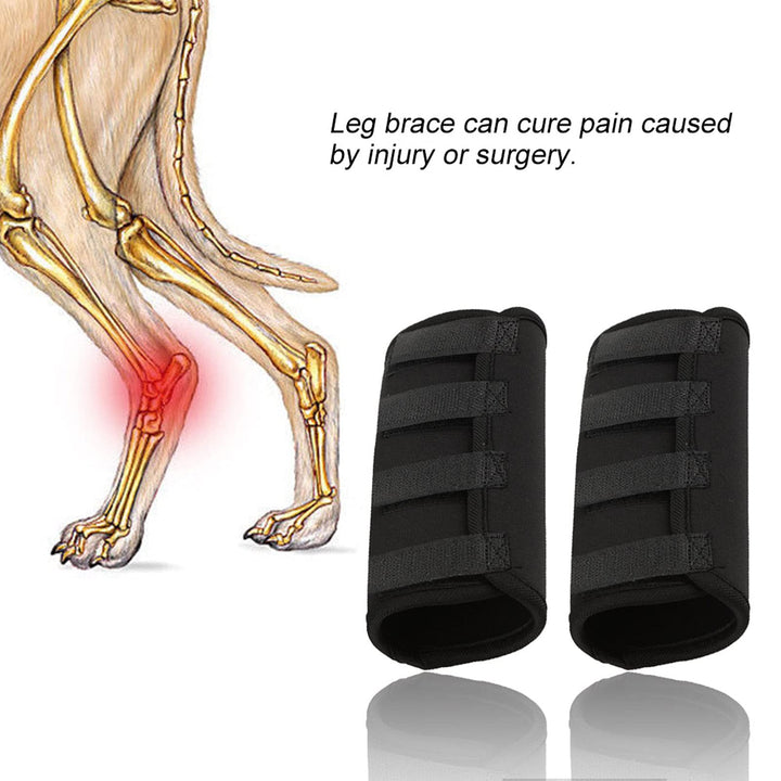 1 Pair Dog Front Leg Wrist Guard, Leg Brace Kneepad Carpal Support oint Brace Elbow Protector Warp for Pet Dog with Arthritis Injuries Black(L)