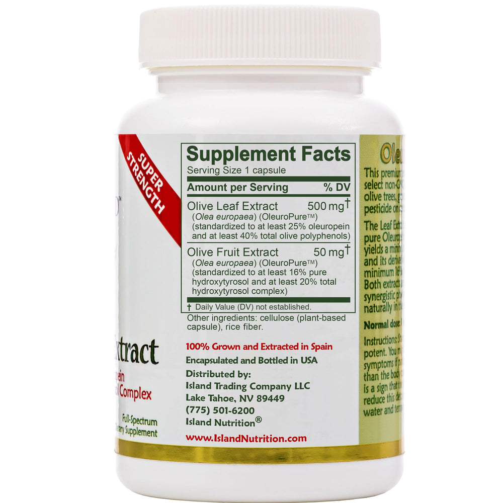 , Olive Leaf Extract Capsules – 25% Oleuropein (40% Total Polyphenols), Plus 20% Hydroxytyrosol Complex – 100% Grown & Extracted in Spain (90 Capsules)