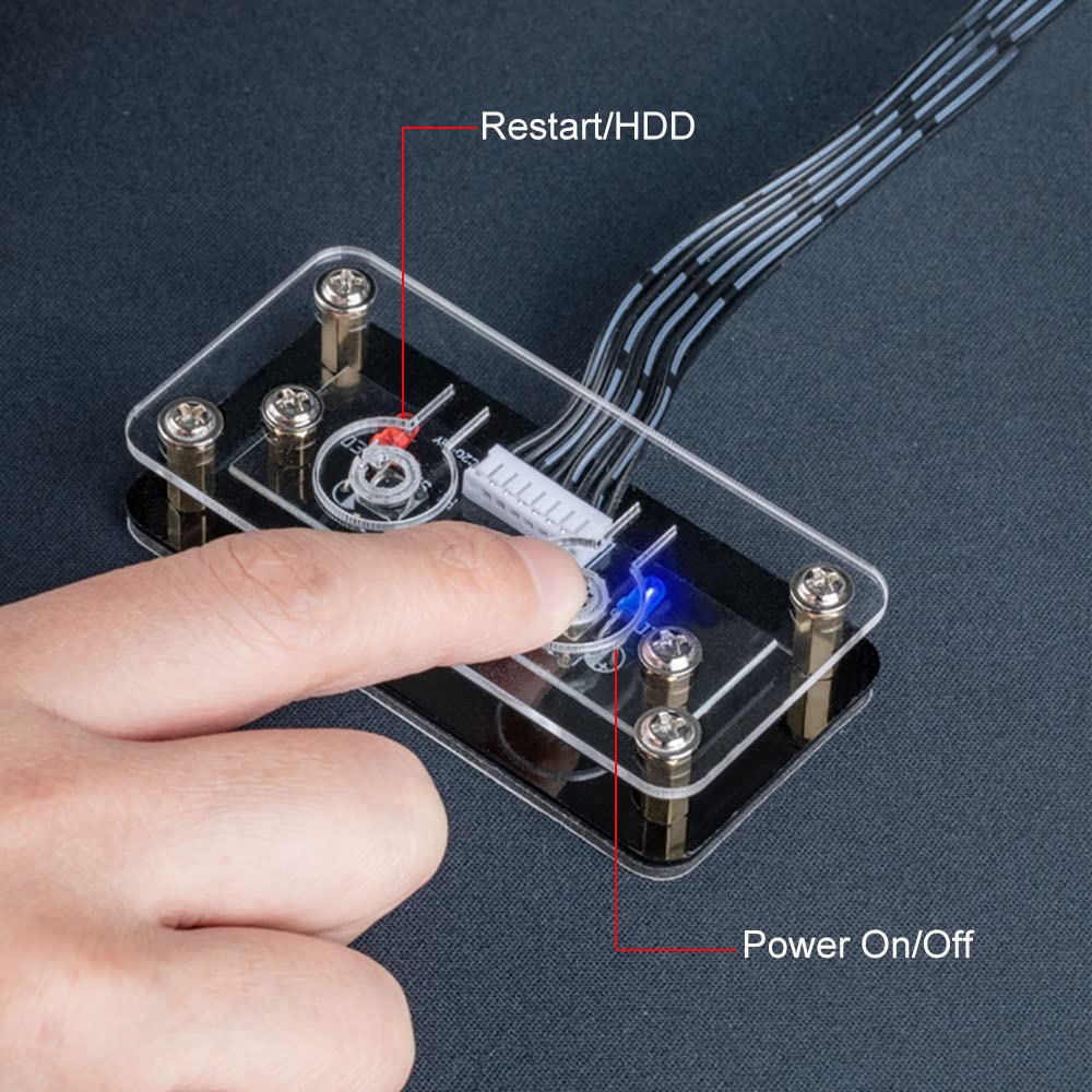 Desktop Computer Power Button PC Switch External Power Switch Power Supply Button Restart Button for PC Case Motherboard Switch On Off Power SW Cables
