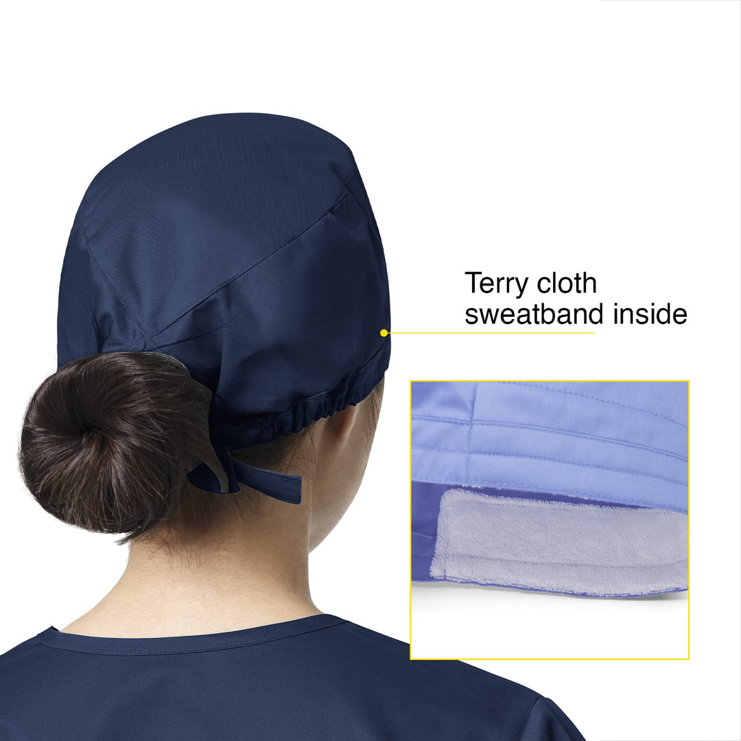 Unisex Tie Back Scrub Cap, Navy, One Size