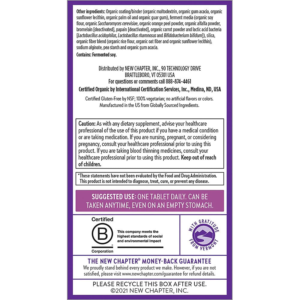 Women&#39;s Multivitamin, Every Woman&#39;s One Daily 40+, Fermented with Probiotics + Vitamin D3 + B Vitamins + Organic Non-GMO Ingredients - 24 Count